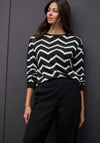 Street One Chevron Print Knit Top, Black
