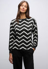 Street One Chevron Print Knit Top, Black