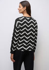 Street One Chevron Print Knit Top, Black