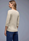 Street One Sweetheart Neck Jersey Top, Beige