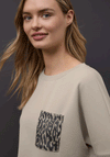 Street One Scuba Leopard Pocket Top, Beige