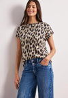 Street One Leopard Print Round Neck T-Shirt, Brown