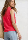Street One Cotton Polo Collar Vest Top, Red