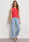 Street One Cotton Polo Collar Vest Top, Red