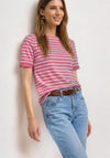 Street One Striped Boat Neck T-Shirt, Pink