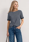 Street One Striped Boat Neck T-Shirt, Navy