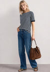 Street One Striped Boat Neck T-Shirt, Navy