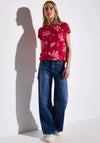 Street One Floral Print Top, Red