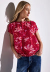Street One Floral Print Top, Red