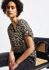 Street One Leopard Print V Slit Top, Brown
