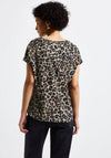 Street One Leopard Print V Slit Top, Brown