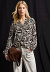 Street One Zebra V Neck Blouse, Brown