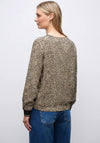 Street One Leopard Print Rib Cuff Top, Beige