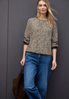 Street One Leopard Print Rib Cuff Top, Beige