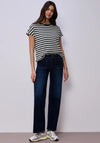 Street One Striped Knit Top, Navy