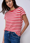 Street One Striped Knit Top, Red