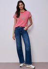 Street One Striped Knit Top, Red