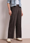 Street One Linen Wide Leg Trousers, Brown