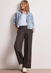 Street One Linen Wide Leg Trousers, Brown