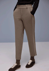 Street One Stripe Side Slim Leg Ankle Grazer Trousers, Beige