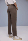 Street One Stripe Side Slim Leg Ankle Grazer Trousers, Brown