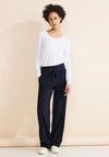 Street One Casual Fit Straight Leg Trousers, Navy