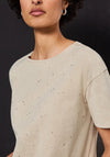 Street One Rhinestone Embellished T-Shirt, Beige