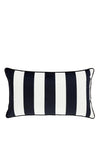 Style Sisters Monochrome Velvet Stripe Cushion 40x70cm, Black & White