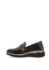 Suave Alderney Leather Slip On Loafers, Black Multi