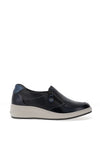 Suave Ava Leather Sip On Comfort Shoe, Navy