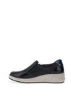 Suave Ava Leather Sip On Comfort Shoe, Navy