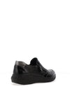 Suave Burgos Leather Slip On Comfort Shoe, Black
