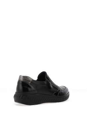 Suave Burgos Leather Slip On Comfort Shoe, Black