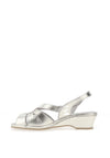 Suave Womens Capri Metallic Leather Multi Strap Sandals, Silver