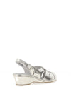 Suave Womens Capri Metallic Leather Multi Strap Sandals, Silver