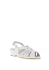 Suave Womens Capri Leather Multi Strap Sandals, White