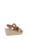 Suave Womens Lima T Bar Multi Strap Wedge Sandals, Brown
