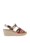 Suave Womens Lima T Bar Multi Strap Wedge Sandals, Rose Gold