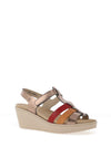 Suave Womens Lima T Bar Multi Strap Wedge Sandals, Rose Gold