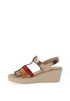 Suave Womens Lima T Bar Multi Strap Wedge Sandals, Rose Gold