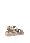 Suave Womens Manila Metallic Leather Velcro Strap Sandals, Gold