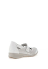 Suave Womens Mary Jane Leather Velcro Strap Shoes, White