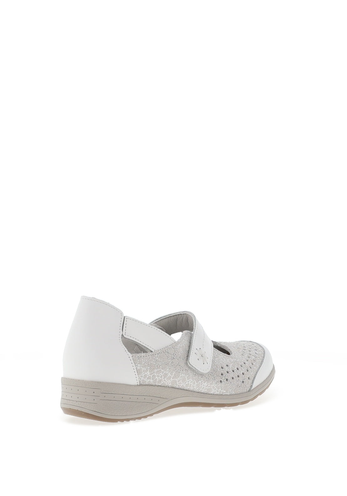 Suave Womens Mary Jane Leather Velcro Strap Shoes, White