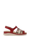 Suave Womens Medina Caged Flat Sandals, Red