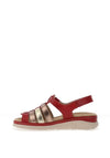 Suave Womens Medina Caged Flat Sandals, Red