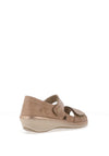 Suave Womens Yolanda Leather Velcro Strap Comfort Sandals, Light Brown