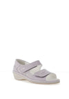 Suave Womens Yolanda Leather Velcro Strap Comfort Sandals, Grey