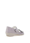 Suave Womens Yolanda Leather Velcro Strap Comfort Sandals, Grey