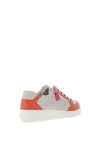 Suave Joy Leather Glitter Panelled Trainers, Coral