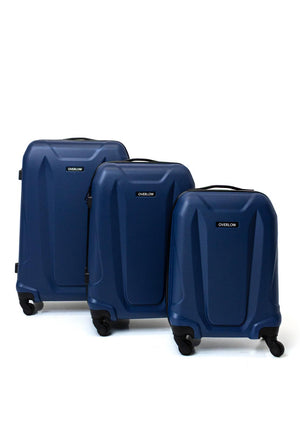 Overflow 3 Piece Hard Shell Luggage Set, Navy